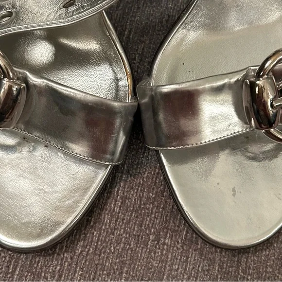“Gucci” silver disco heels. Size 10B. 4” heels. Excellent condition! - Picture 8 of 8